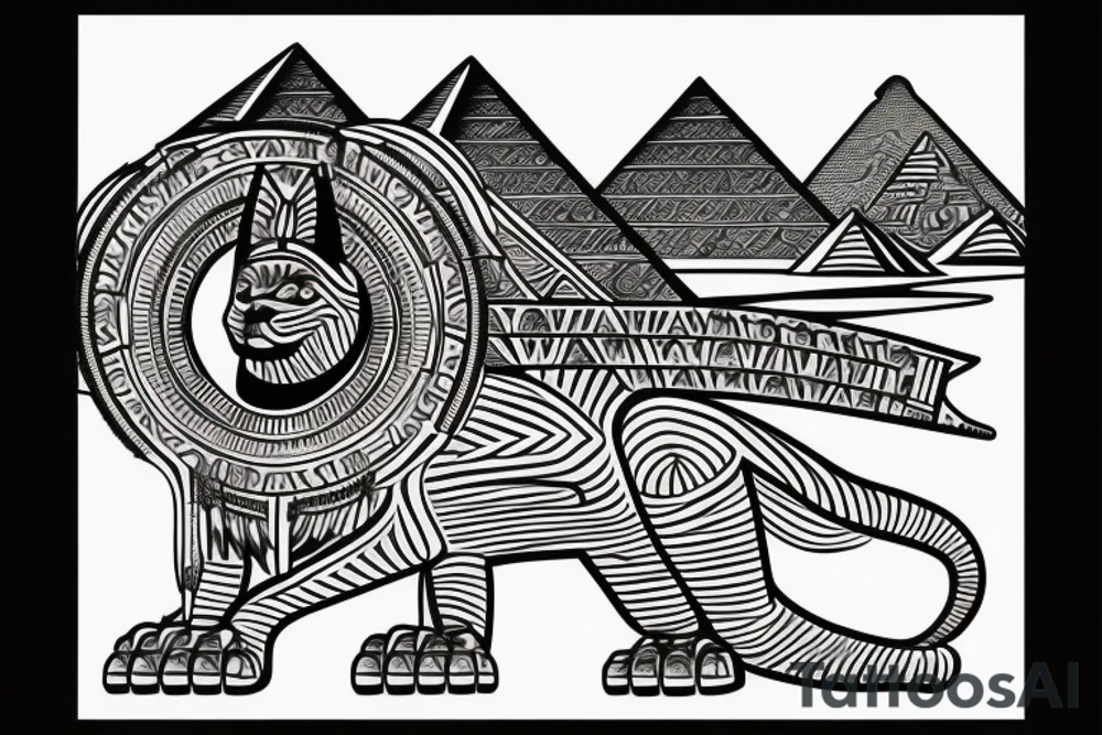 Great sphinx in front of great pyramids tattoo idea