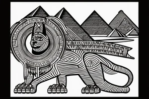 Great sphinx in front of great pyramids tattoo idea