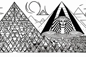 Great sphinx in front of great pyramids tattoo idea