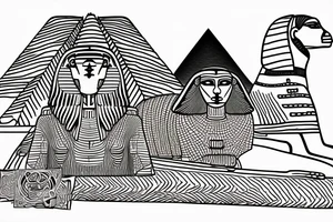Great sphinx in front of great pyramids tattoo idea