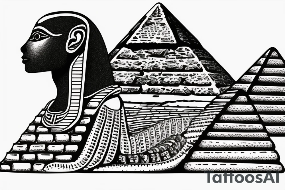Great sphinx in front of great pyramids tattoo idea