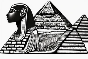 Great sphinx in front of great pyramids tattoo idea
