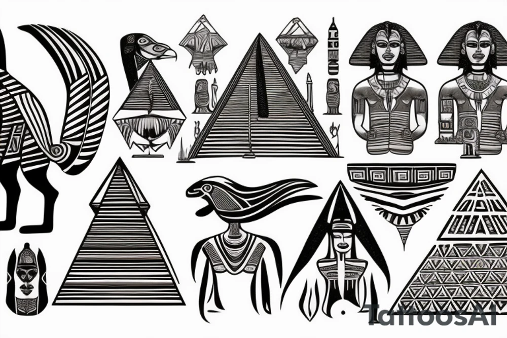 Great sphinx in front of great pyramids tattoo idea