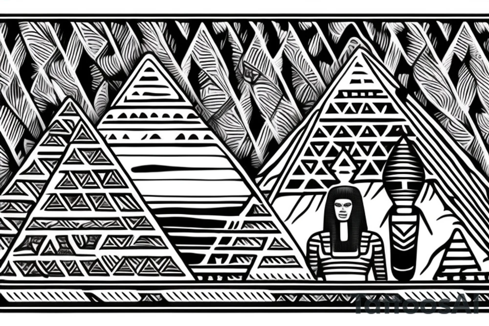Great sphinx in front of great pyramids tattoo idea