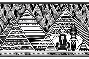 Great sphinx in front of great pyramids tattoo idea