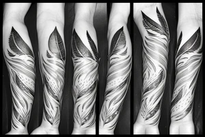 feather with birds tattoo idea