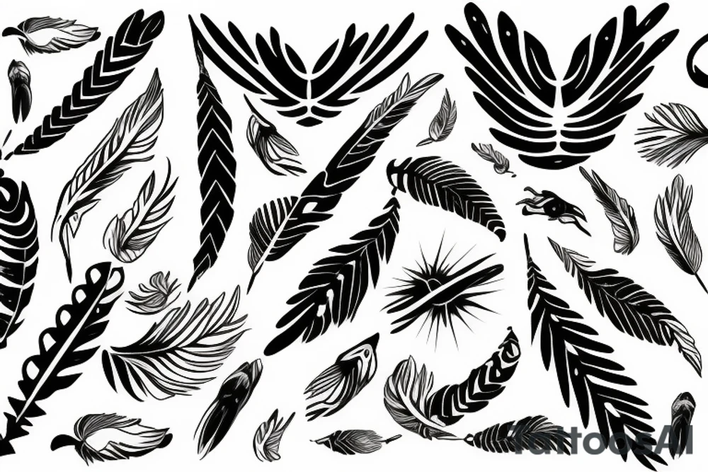 infinity, feather with birds tattoo idea