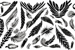 infinity, feather with birds tattoo idea