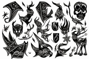 Full arm, black sky, nordic themed, warrior tattoo idea