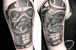 Lego figure with bricklayer tools tattoo idea