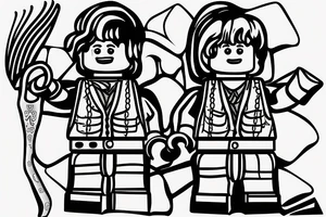 Lego figure with bricklayer tools tattoo idea