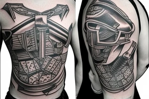 Lego figure with bricklayer hammer tattoo idea