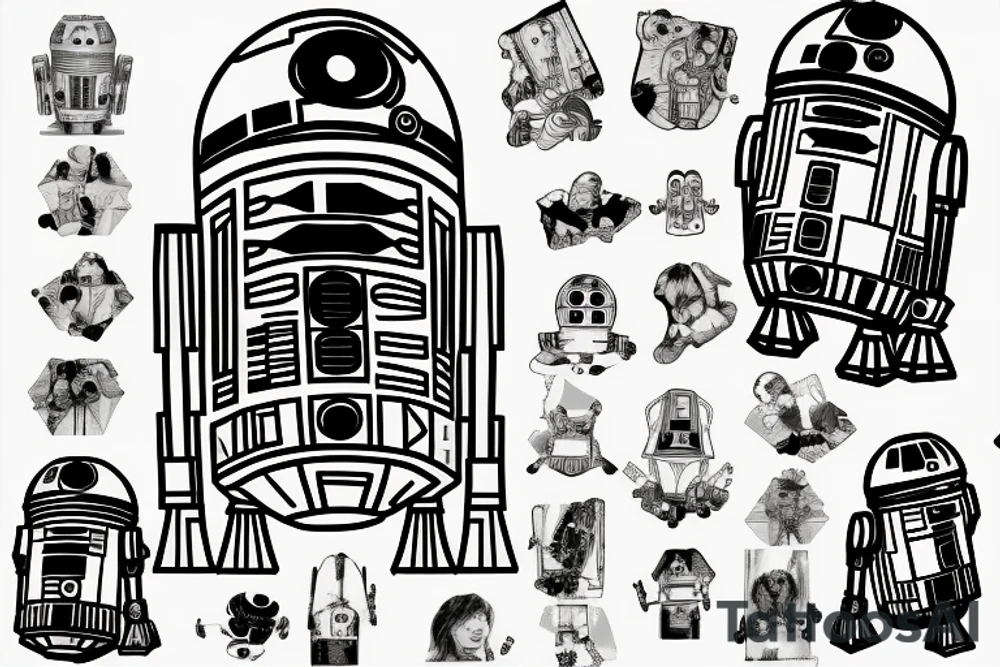 Fineline r2d2 singing Songs tattoo idea