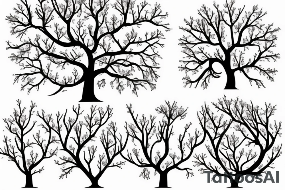 An apple tree during winter, with few apples growing on it tattoo idea