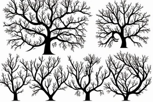 An apple tree during winter, with few apples growing on it tattoo idea