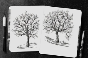 An apple tree during winter, with few apples growing on it tattoo idea