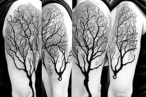 An apple tree during winter, with few apples growing on it tattoo idea