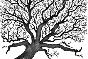 An apple tree during winter, with few apples growing on it tattoo idea
