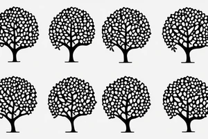 A sketch outline of a solitary apple tree tattoo idea