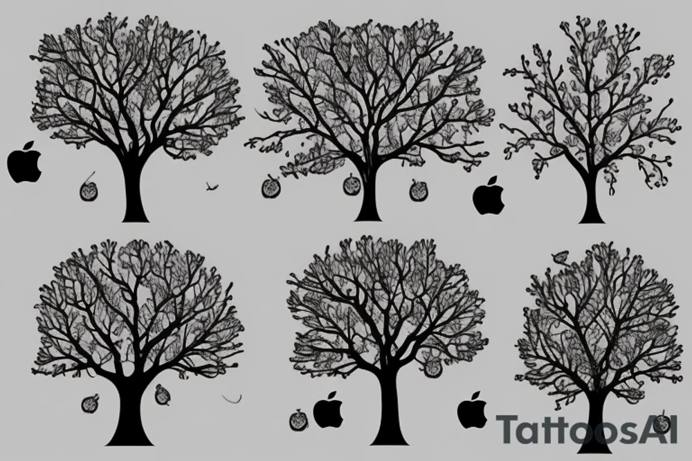 An apple tree during winter tattoo idea