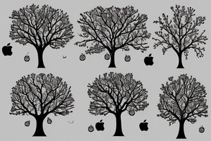 An apple tree during winter tattoo idea