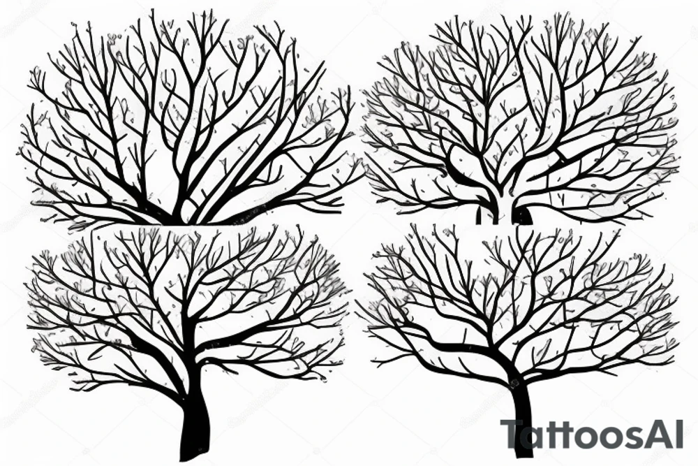 An apple tree during winter tattoo idea