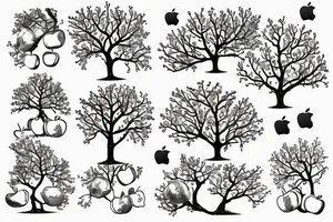 An apple tree during winter tattoo idea
