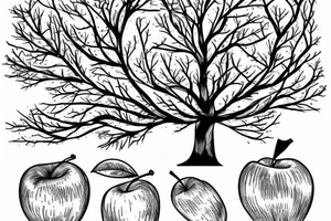 An apple tree during winter tattoo idea