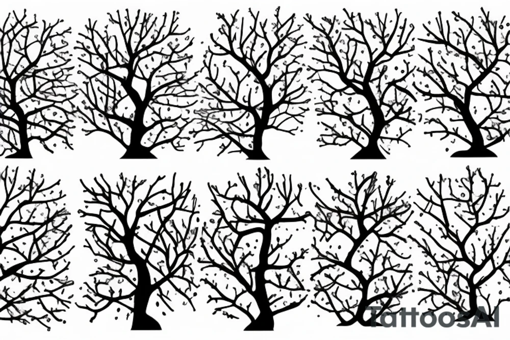 An apple tree during winter tattoo idea