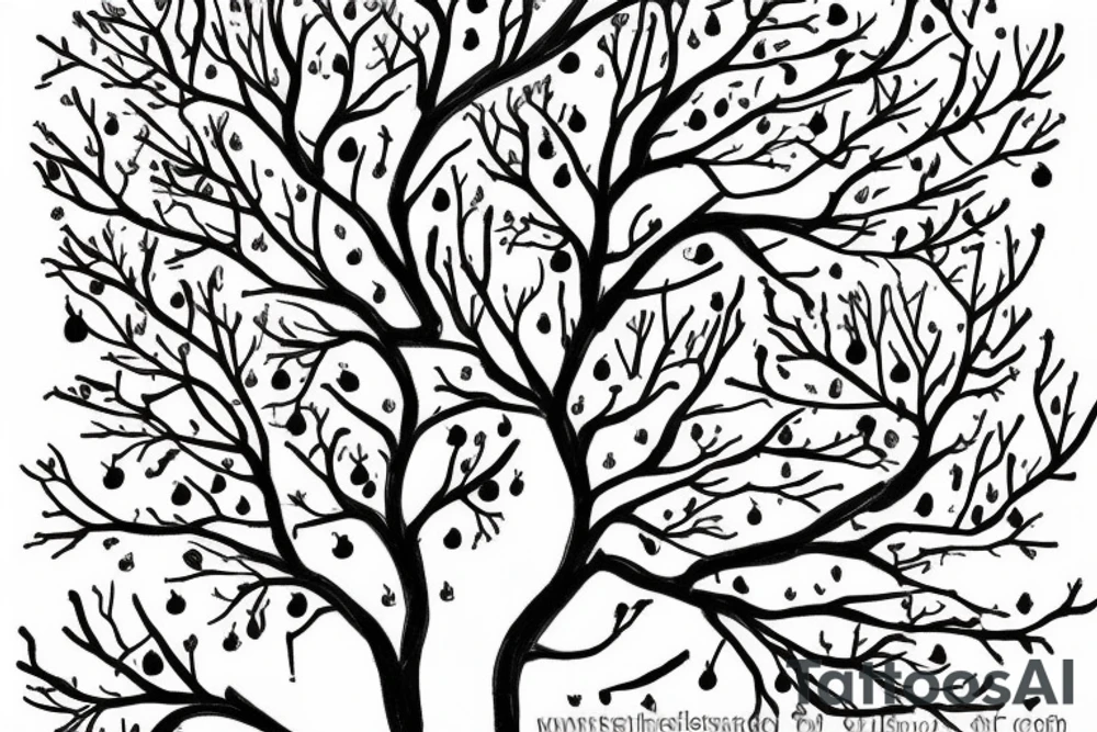 An apple tree during winter tattoo idea