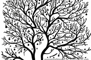 An apple tree during winter tattoo idea