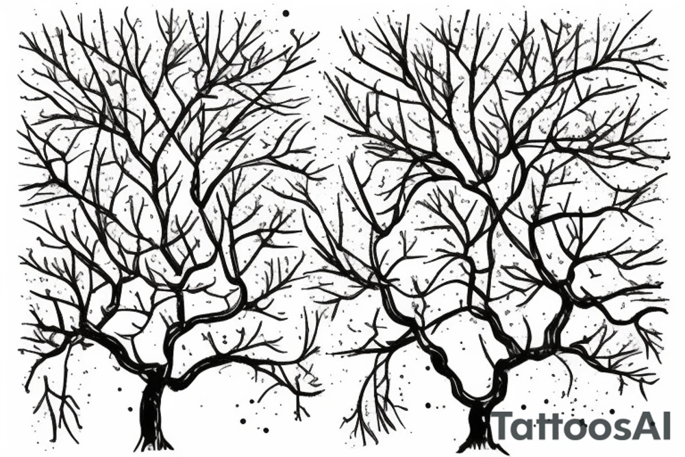 An apple tree during winter tattoo idea