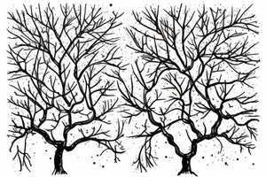 An apple tree during winter tattoo idea