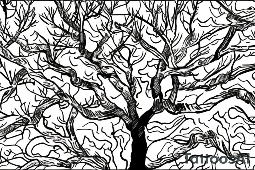 An apple tree during winter tattoo idea