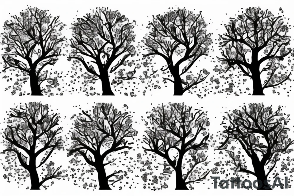 An apple tree during winter tattoo idea