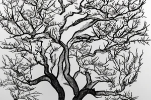 A sketch of an apple tree during winter tattoo idea