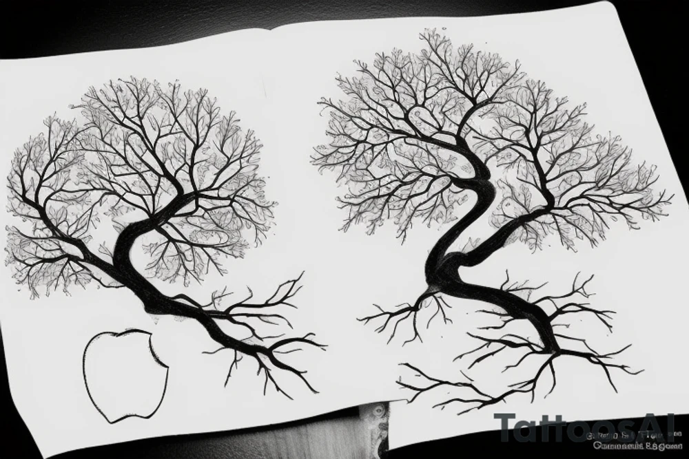 An apple tree during winter tattoo idea