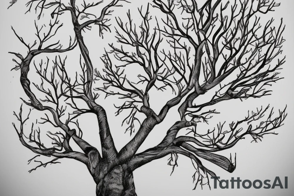 An apple tree during winter tattoo idea