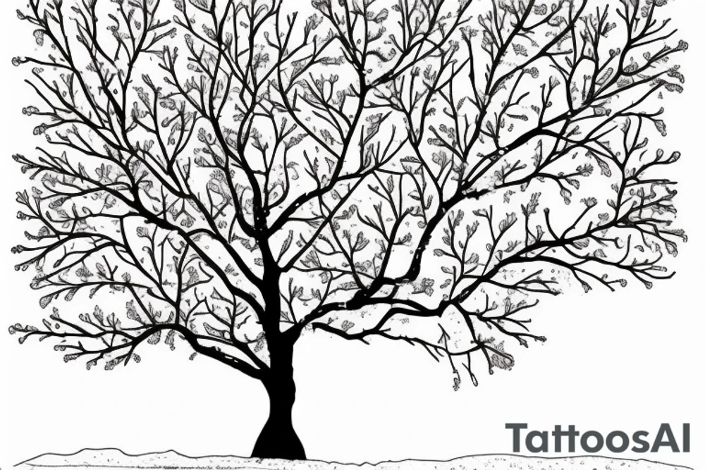 An apple tree during winter tattoo idea
