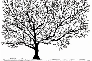 An apple tree during winter tattoo idea