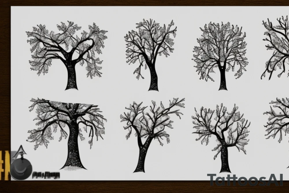 An apple tree during winter tattoo idea