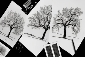 An apple tree during winter tattoo idea