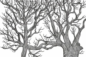 An apple tree during winter tattoo idea