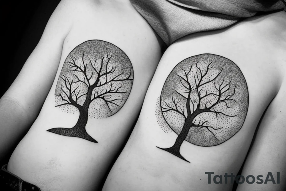 An apple tree during winter tattoo idea