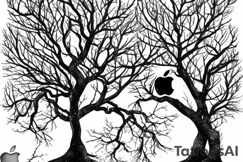 An apple tree during winter tattoo idea
