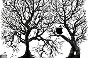 An apple tree during winter tattoo idea