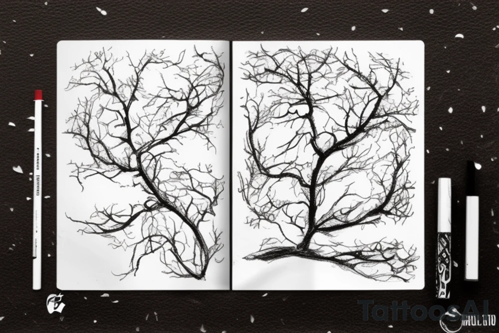 An apple tree during winter tattoo idea