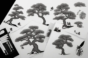 An apple tree silhouette tattoo idea