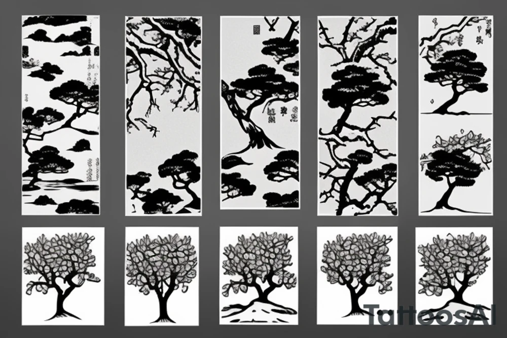 An apple tree silhouette tattoo idea