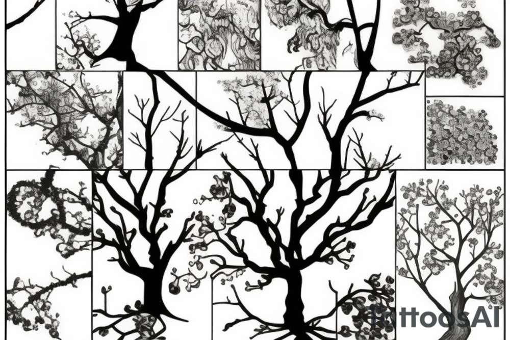An apple tree silhouette tattoo idea